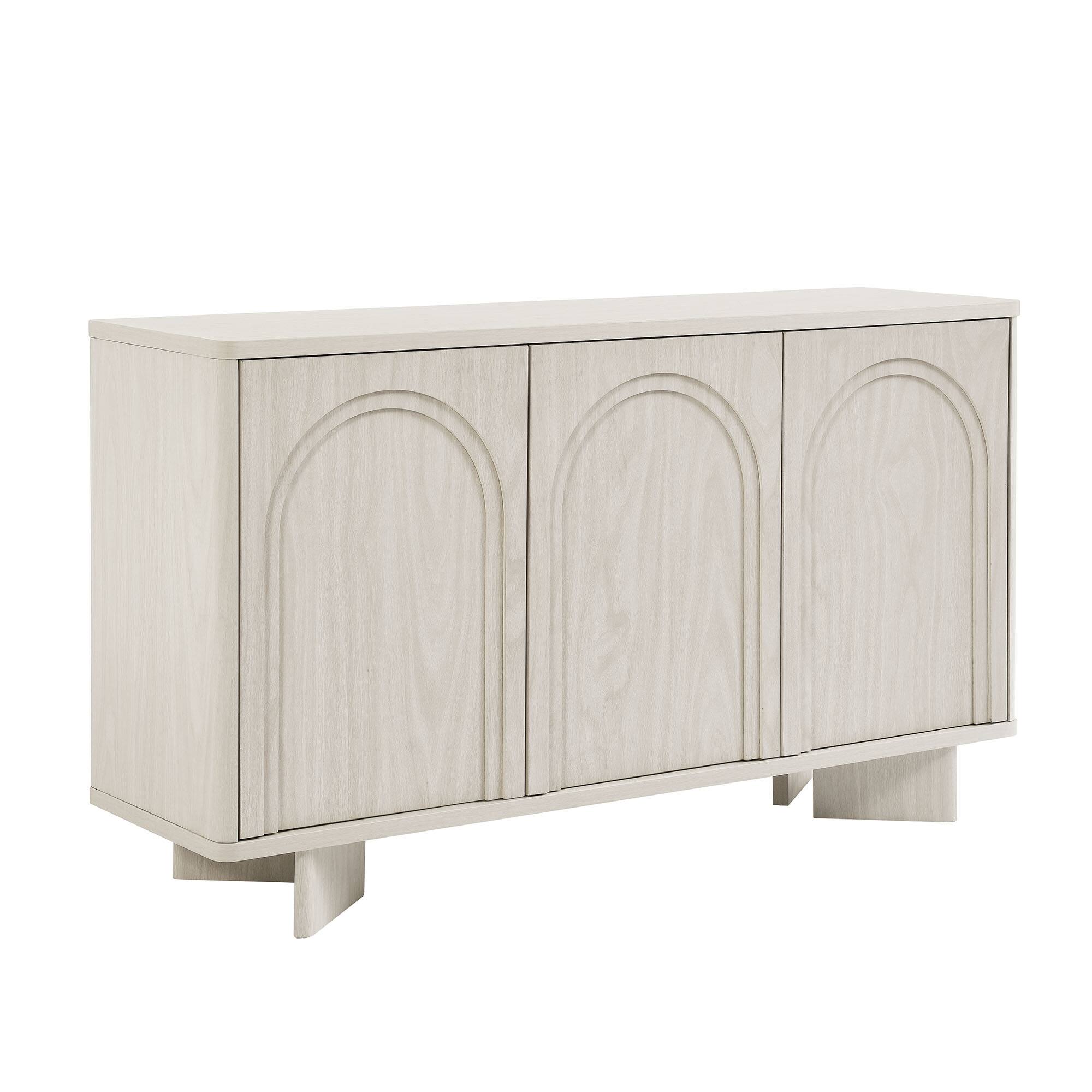 Angle. Modway - Flux Arched 3-Door Sideboard by Modway - White Wash.