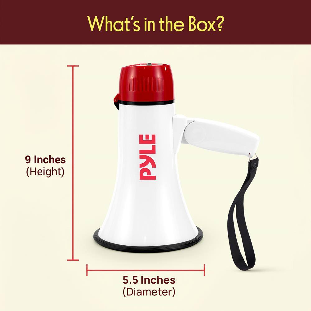 What's in the Box? 9 Inches (Height) PYLE 5.5 Inches (Diameter)