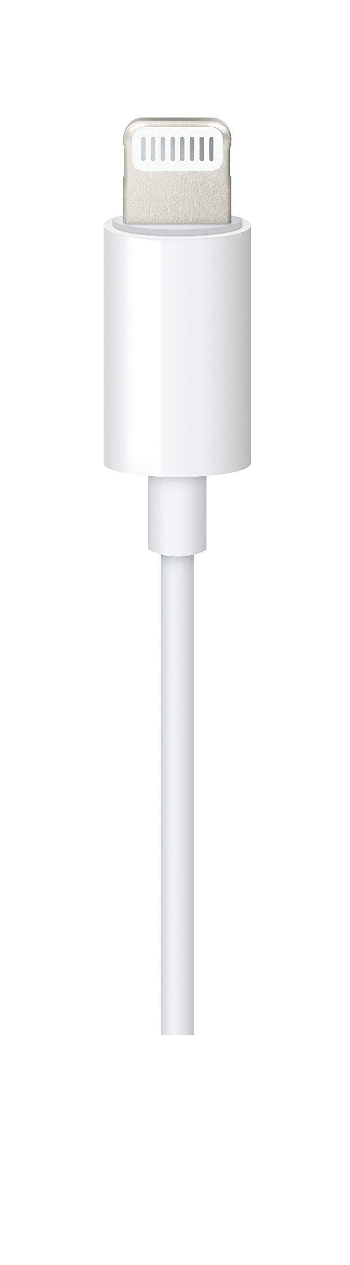 Back. Apple - Apple Lightning to 3.5 mm Audio Cable (1.2m) - White - White.