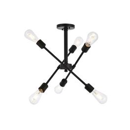 Living District - Axel 6 lights flushmount - Black
