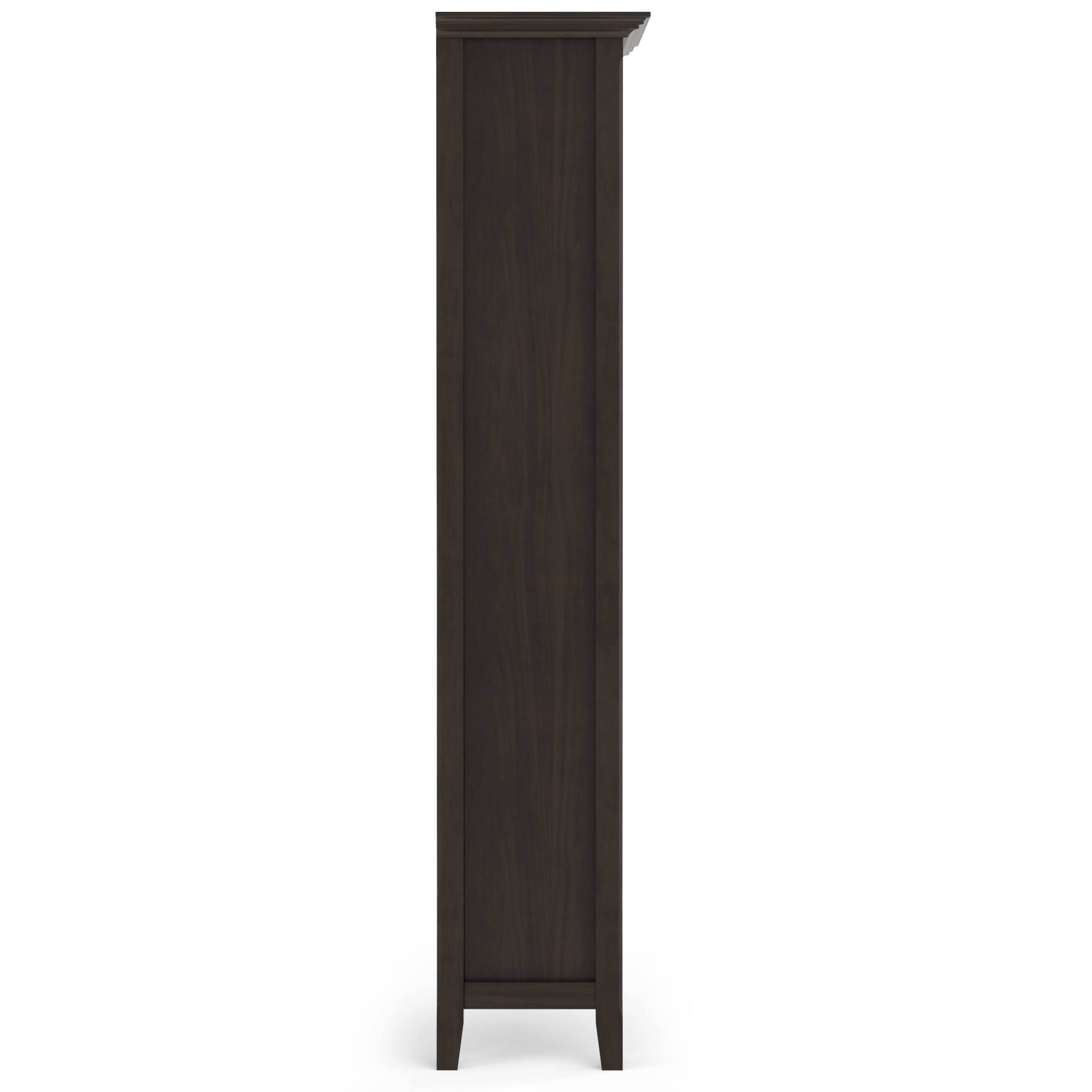 Back. Simpli Home - Amherst 36 inch Wide Solid Wood Transitional 5 Shelf Bookcase in Hickory Brown - Hickory Brown.