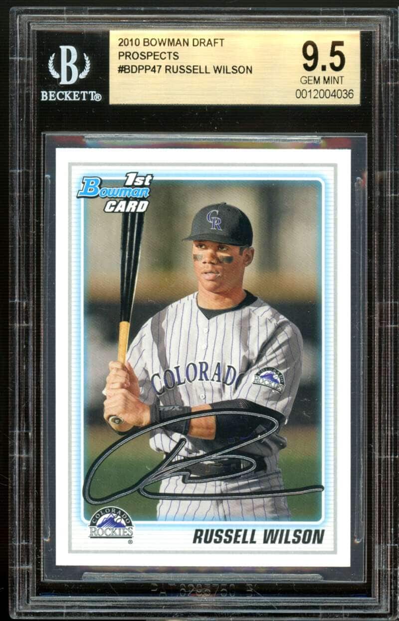 Topps - Russell Wilson Baseball Rookie Card 2010 Bowman Draft Prospects #bdpp47 BGS 9.5