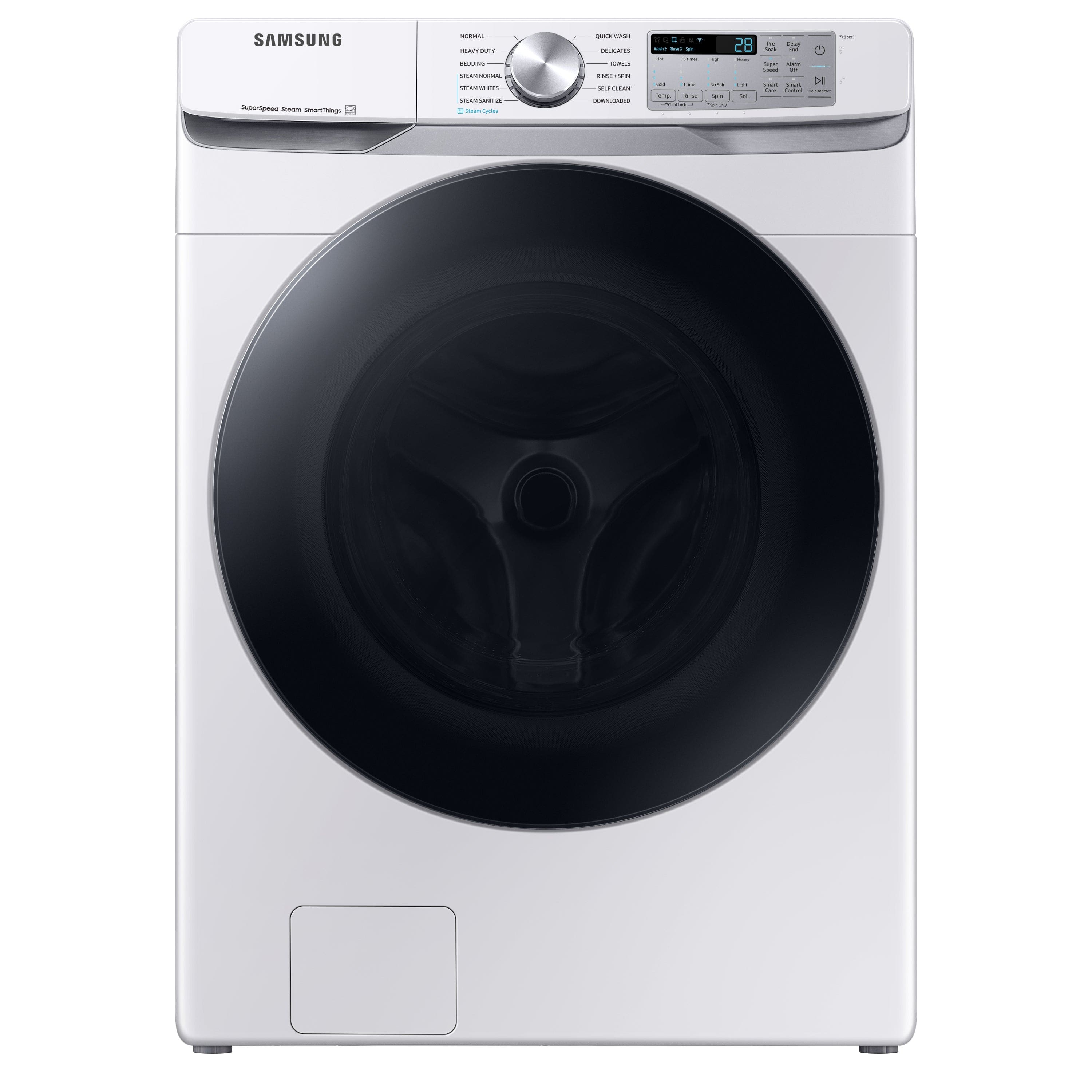 Front. Samsung - OBX 4.5 cu. ft. Large Capacity Smart Front Load Washer with Super Speed Wash - white.