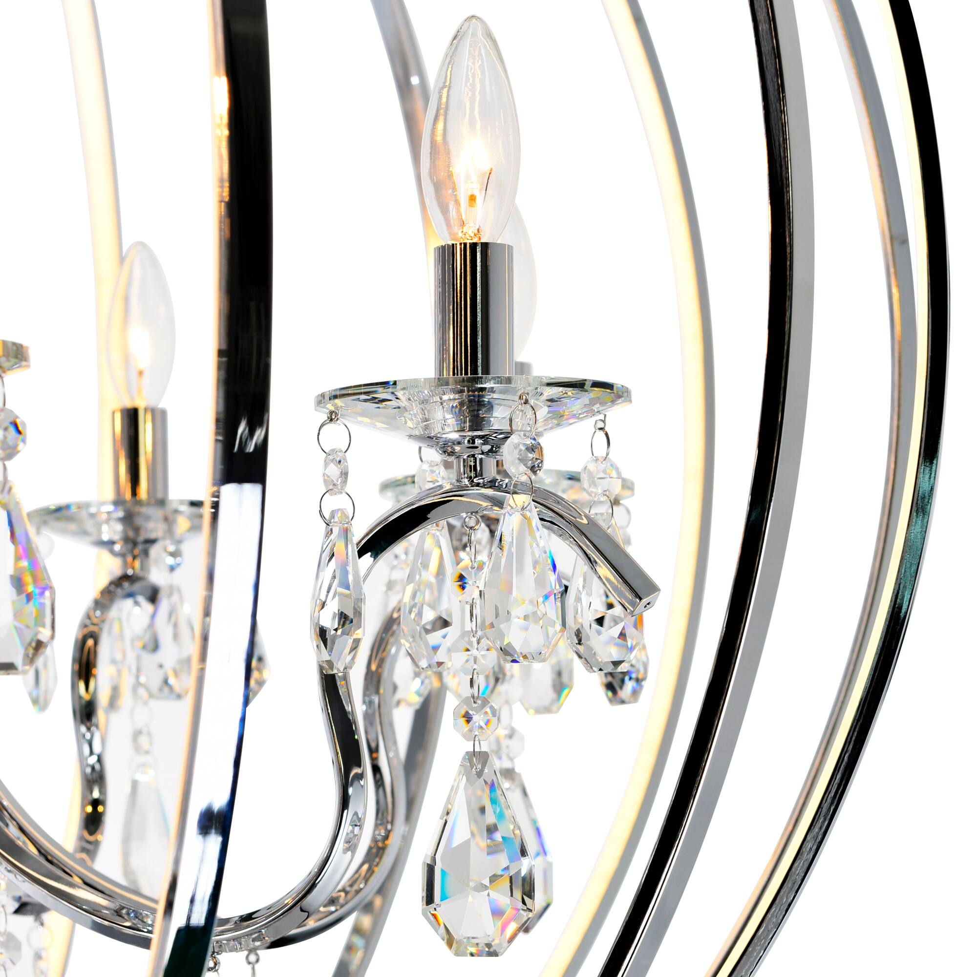 Alt View 1. CWI Lighting - Abia 8 Light Up Chandelier With Chrome Finish - Chrome.
