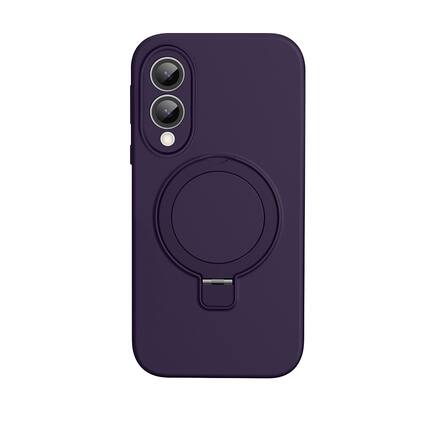 Front. SaharaCase - Venture Series Silicone Kickstand Case for Samsung Galaxy S25 Edge - Purple Orchid.