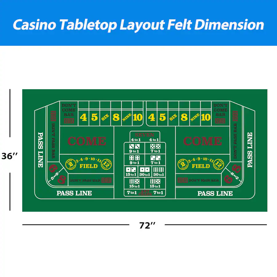 Console Craps Layout GSE Games & Sports Expert Roulette&Craps Layout Felt, Las Vegas Style ...