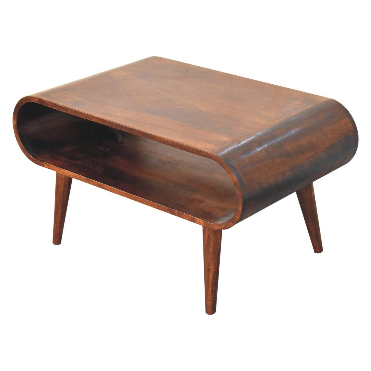 Alt View 2. Artisan Furniture - Open California Walnut Coffee Table - chestnut.