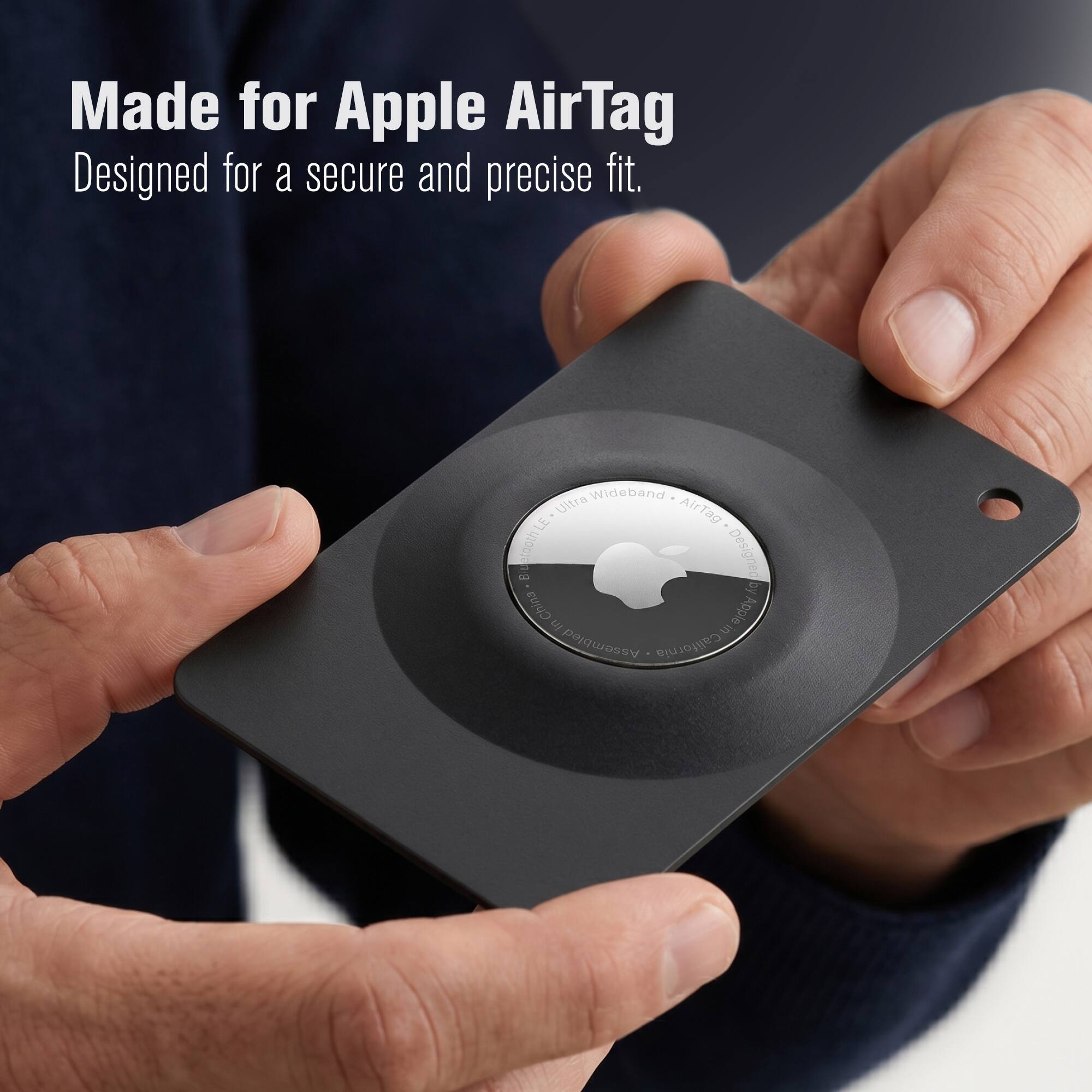 Made for Apple AirTag  
Designed for a secure and precise fit.  

Wideband Ultra AirTag LE Bluetooth  
Designed by China in Apple  
Assembled in California