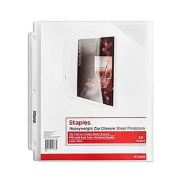 Staples - Heavyweight Sheet Protector, 8.5" x 11", 10/Pack - Clear