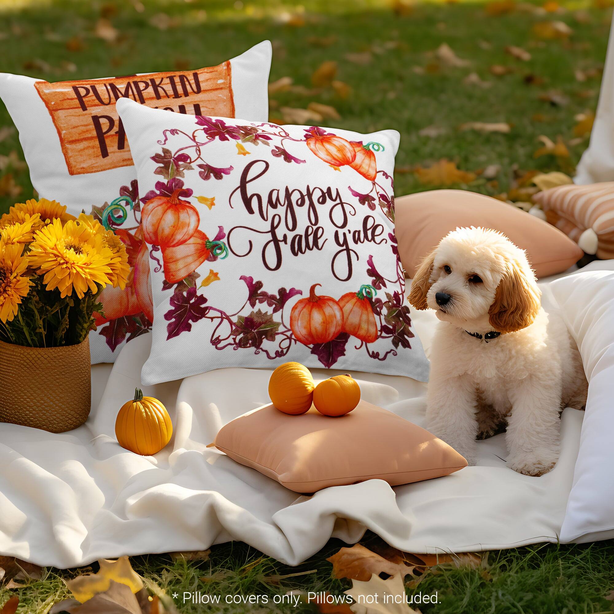 PUMPKIN PAIL  
happy fall y'all  

*Pillow covers only. Pillows not included.