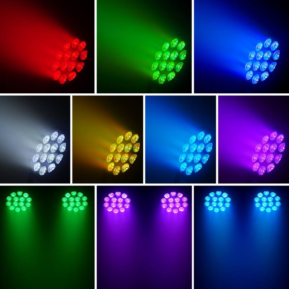Back. UKing - 140W 14LED Par Light Stage Light Party Beam Strobe RGBW DMX Club Disco DJ Lights.