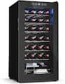 Winado - 28 Bottle Wine Fridge, Freestanding Compressor Wine Cooler Refrigerator, Beverage Wine Chiller with Digital Temperature - Black