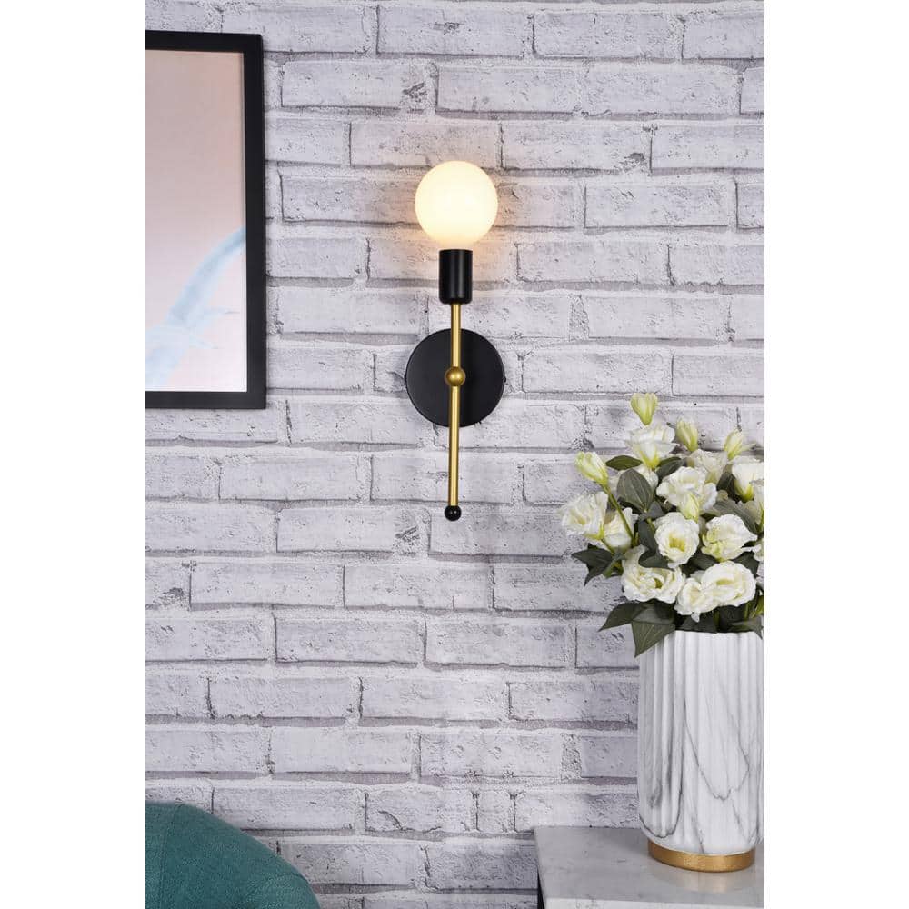 Living District - Keely 1 light wall sconce - Black And Brass price history on PriceWatchPro