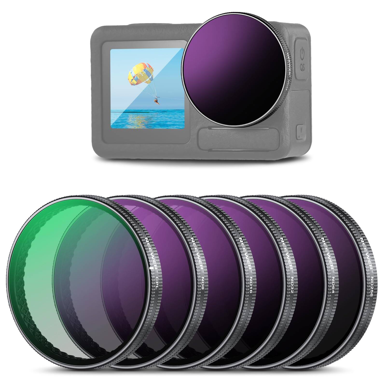 Neewer - 6-Pack ND/CPL Filter Set for DJI Action 5 Pro/4/3, ND8/16/32/64/256 & CPL, HD Coated, FL-A98 price history on PriceWatchPro