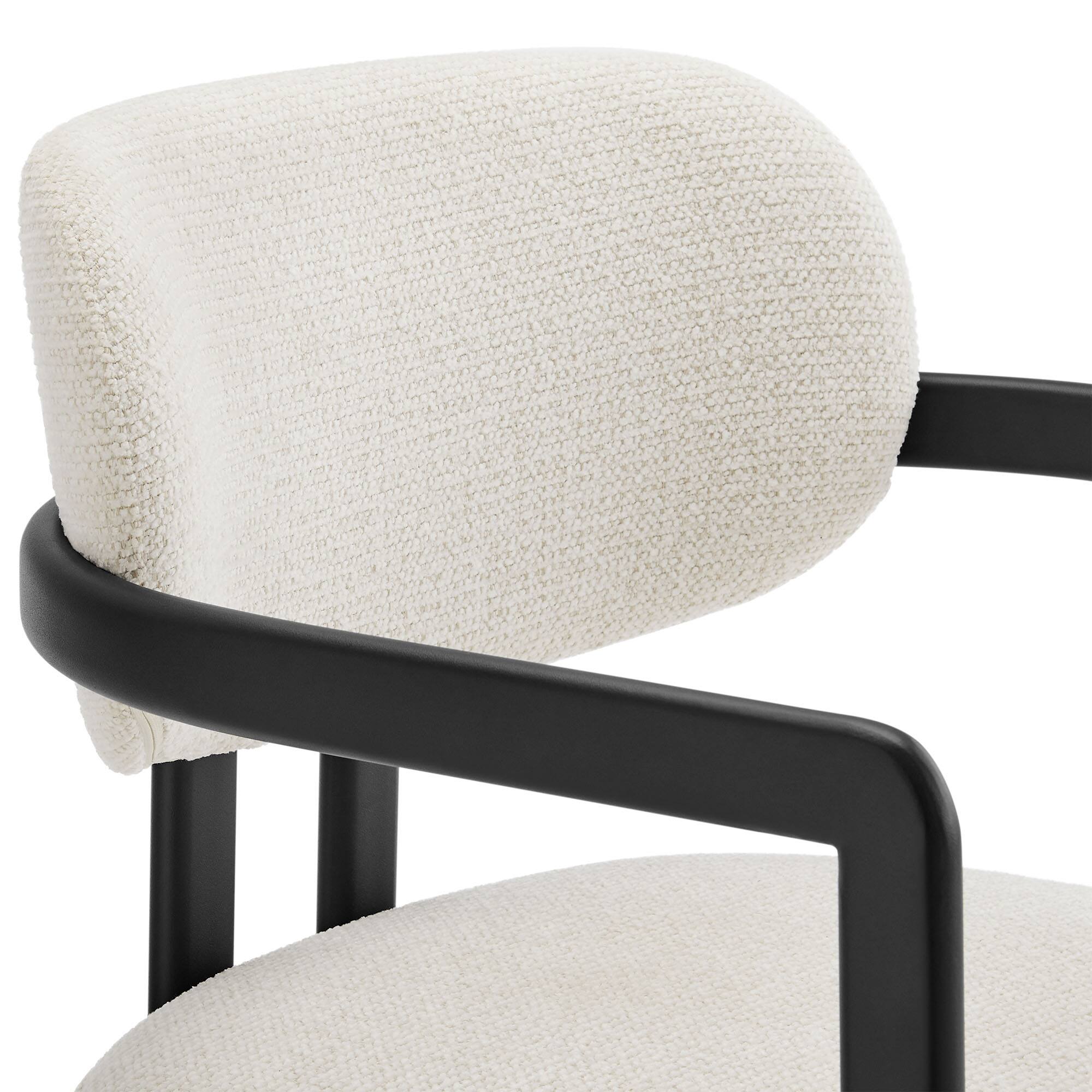 Alt View 4. Modway - Elio Barrel Fabric and Metal Dining Chair by Modway - White.