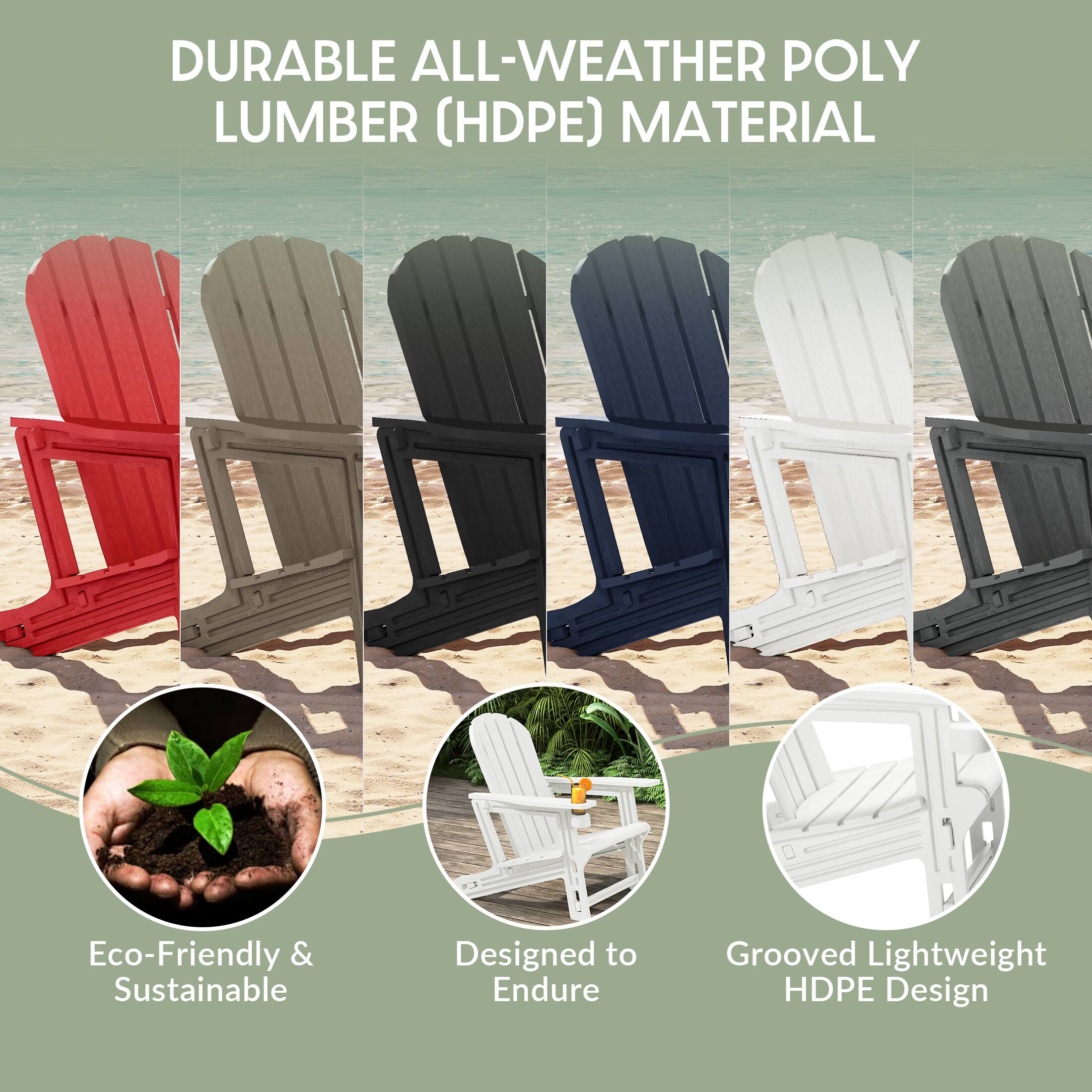 DURABLE ALL-WEATHER POLY LUMBER (HDPE) MATERIAL

Eco-Friendly & Sustainable

Designed to Endure

Grooved Lightweight HDPE Design