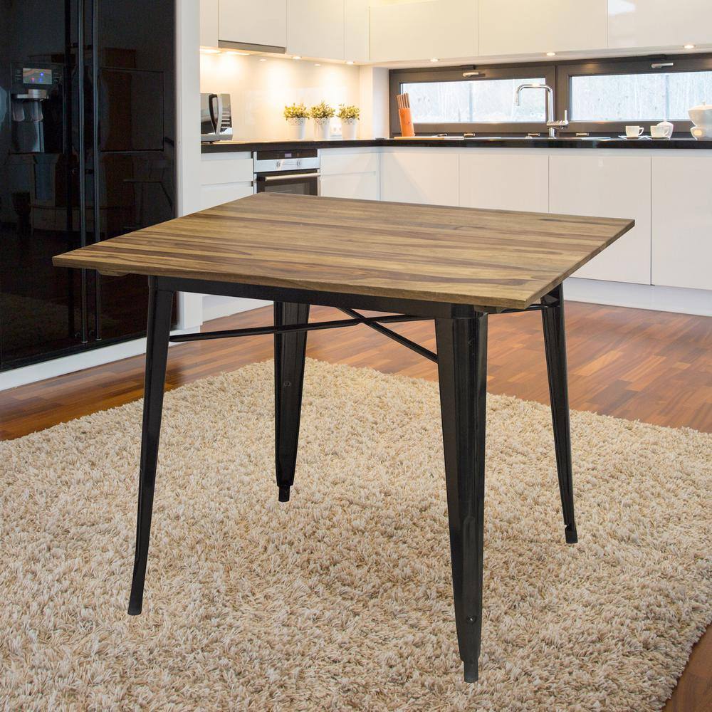 Angle. AmeriHome - AmeriHome Dining Table 36" x 36", Seats 2 to 4 - Brown/Black.