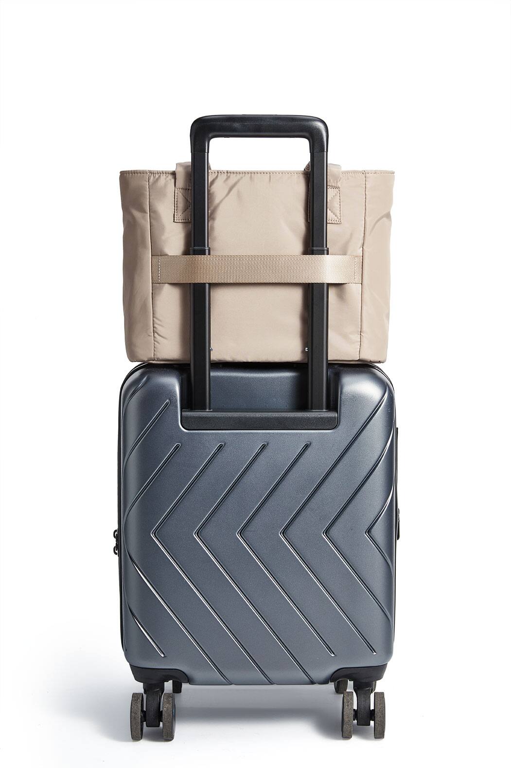 Alt View 6. Bagsmart - Puffer 8.3L Small Tote, Lightweight Water-Resistant Tote with 13.1" Laptop Compartment for Daily Commute - Khaki.
