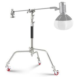 Neewer - Heavy Duty C-Stand with Boom Arm & Casters, 43"-73", SC186W - Silver