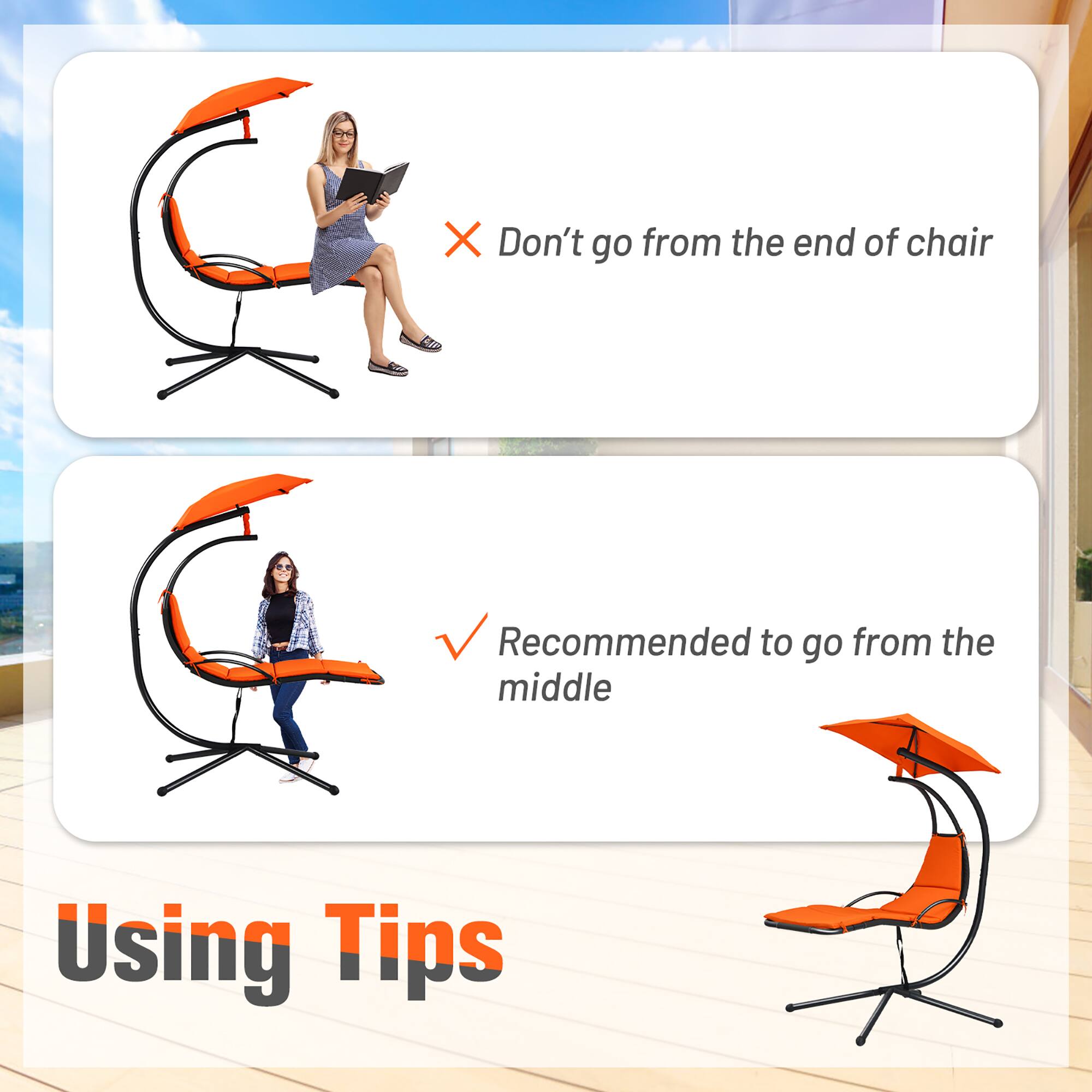 Using Tips

- Don't go from the end of chair
- Recommended to go from the middle