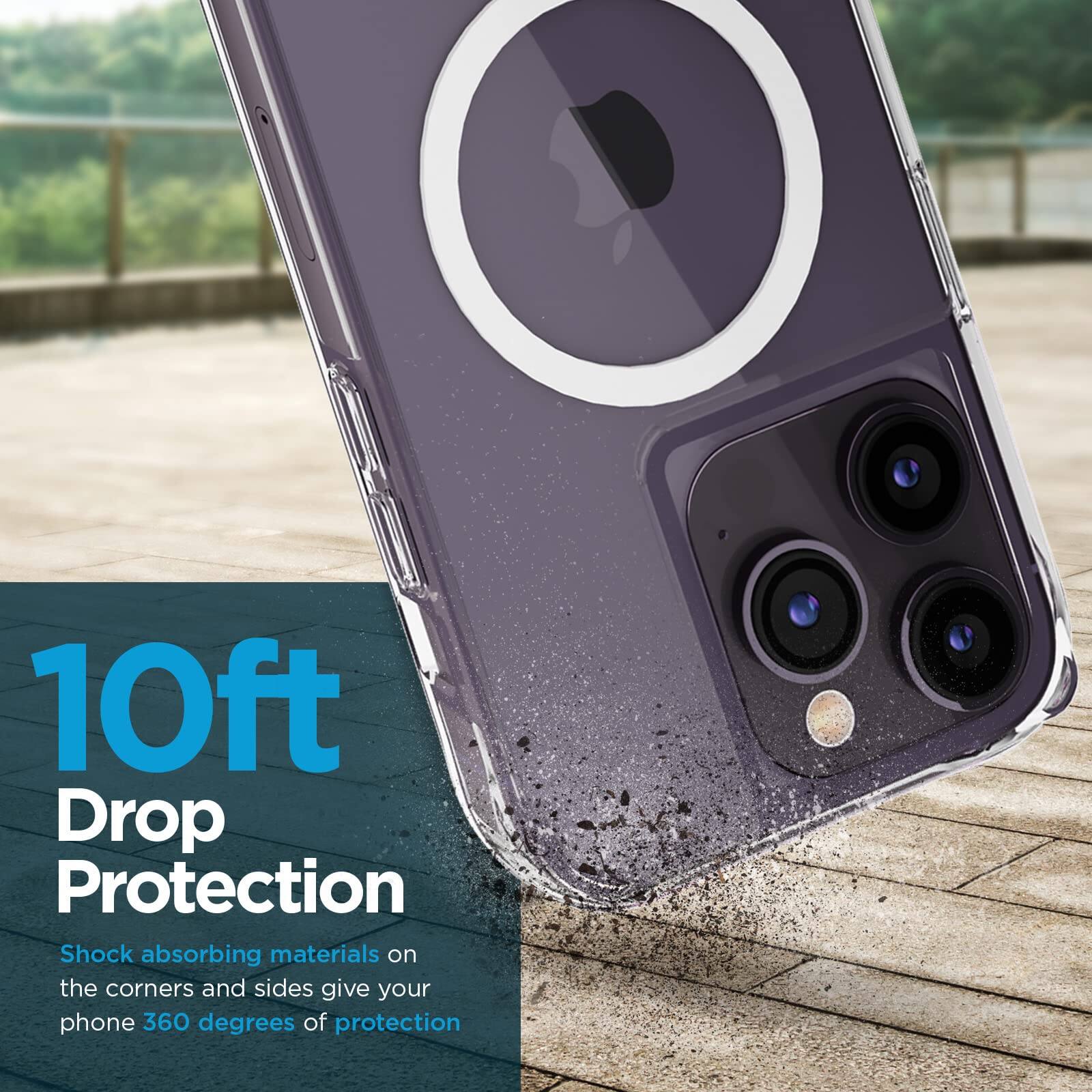 10ft Drop Protection

Shock absorbing materials on the corners and sides give your phone 360 degrees of protection