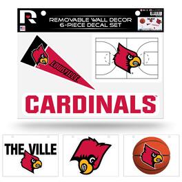 Rico Industries - Louisville Cardinals (Set of 6) Individual Easy Peel Die-Cut Decal Stickers - Remove - Re-organize - Re-apply - Multi