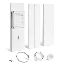 VEVOR - Dryer Vent Window Kit, Fits 4-Inch Exhaust Hoses, Adjustable Length for Adapts Sliding Windows of Different Heights - White