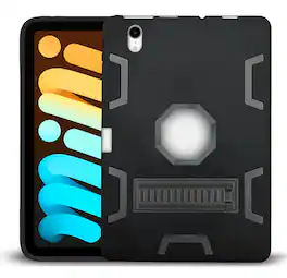 Entronix - Case for iPad Mini 7 (A17 Pro), 8.3" (2024, 7th Gen) - Triple-Layer Heavy Duty Protection - Black