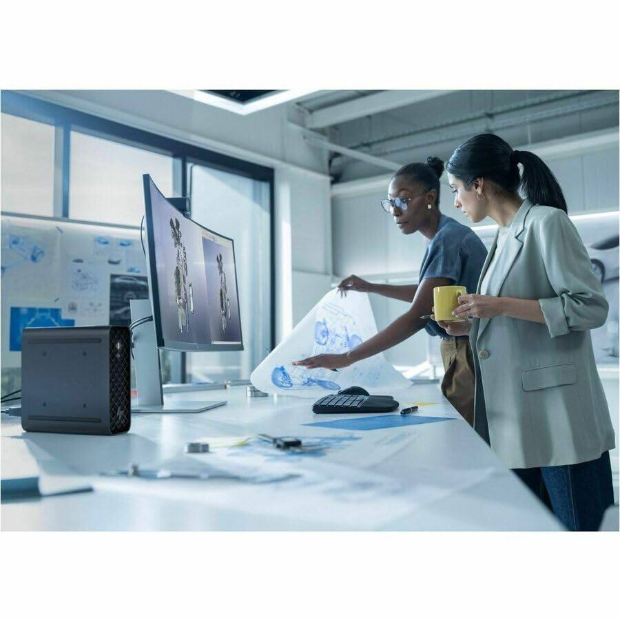 Angle. HP - Z2 Mini G1i Workstation - Intel Core Ultra 9 285-32 GB - 1 TB SSD - Mini PC - Black - Intel W880 Chip - Windows 11 Pro - Black.