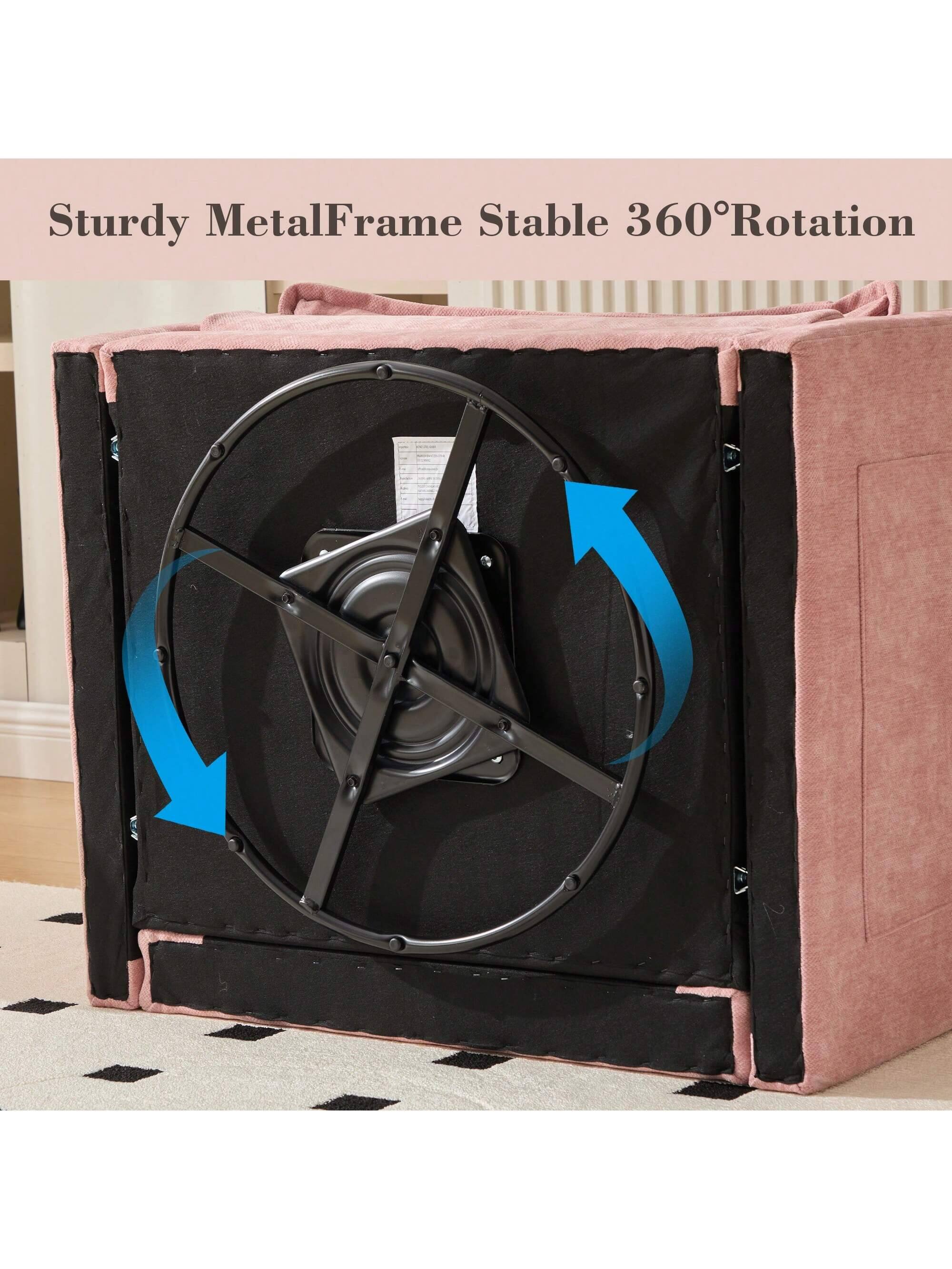Sturdy Metal Frame  
Stable 360° Rotation