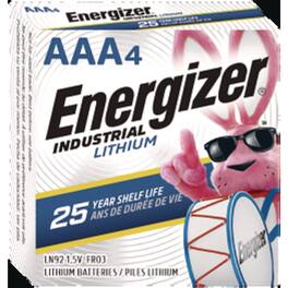 Energizer - LN92PK 1.5 Volts Industrial Lithium AAA Battery (4/Pack)