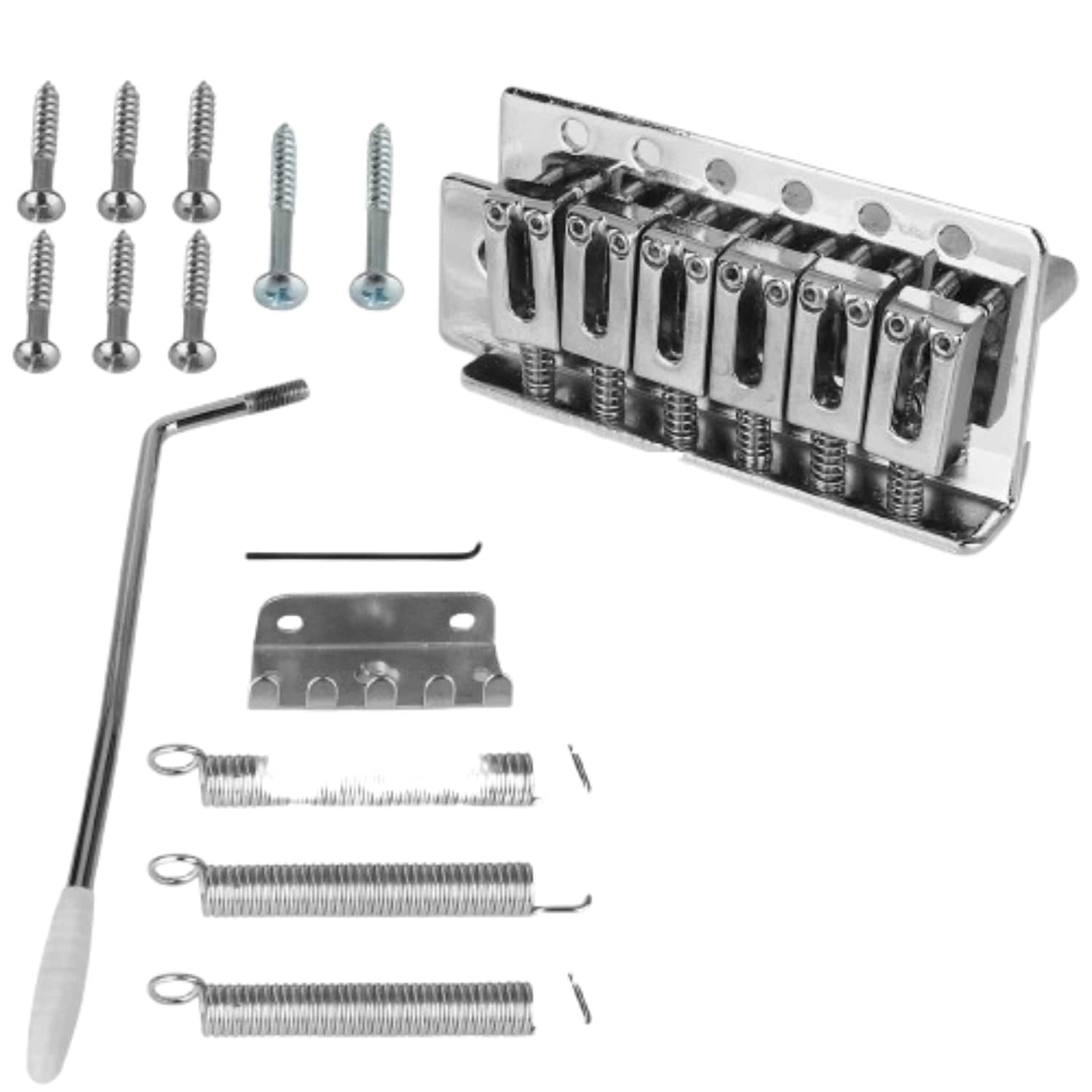 Home Collection - Electric Guitar Tremolo Bridge Set Stratocaster / Squier Style Vintage Tremolo Kit - Silver