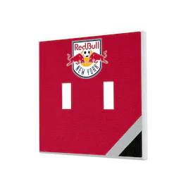 Keyscaper - New York Red Bulls Diagonal Stripe Design Double Toggle Lightswitch Plate - Multicolor