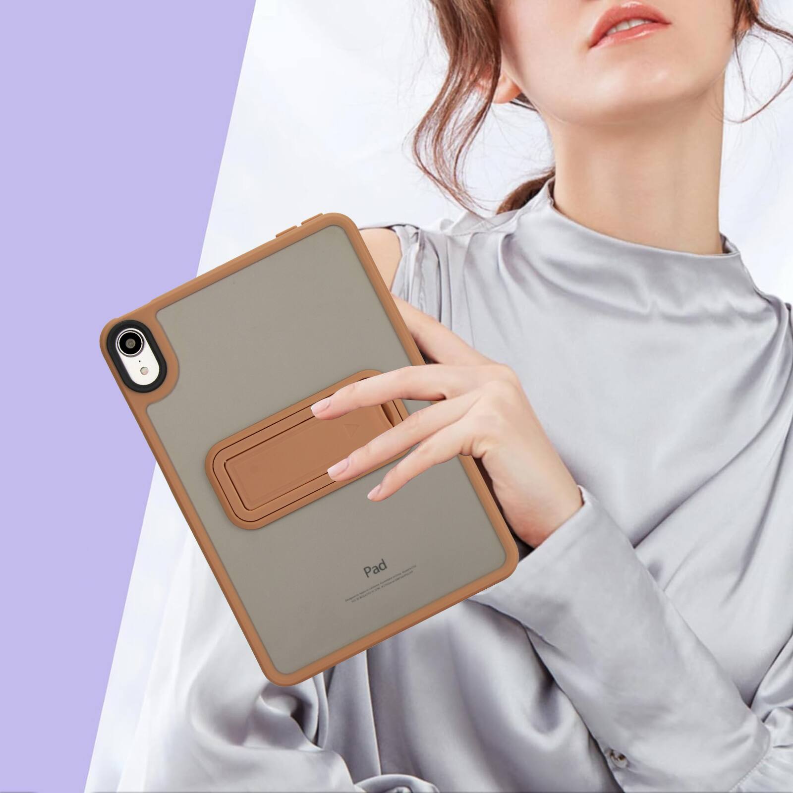 Alt View 3. UUCOVER - Case for iPad mini (A17 Pro) 8.3-inch 2024 / iPad mini 6th Gen 2021, Shockproof TPU+PC Matte Case Kickstand Slim Cover - Desertgold.