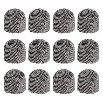 Front. Unique Bargains - 12pcs 8mm Mesh Fiber Replacement Tips for Capacitive Stylus Pen for Tablets Phones - Gray.