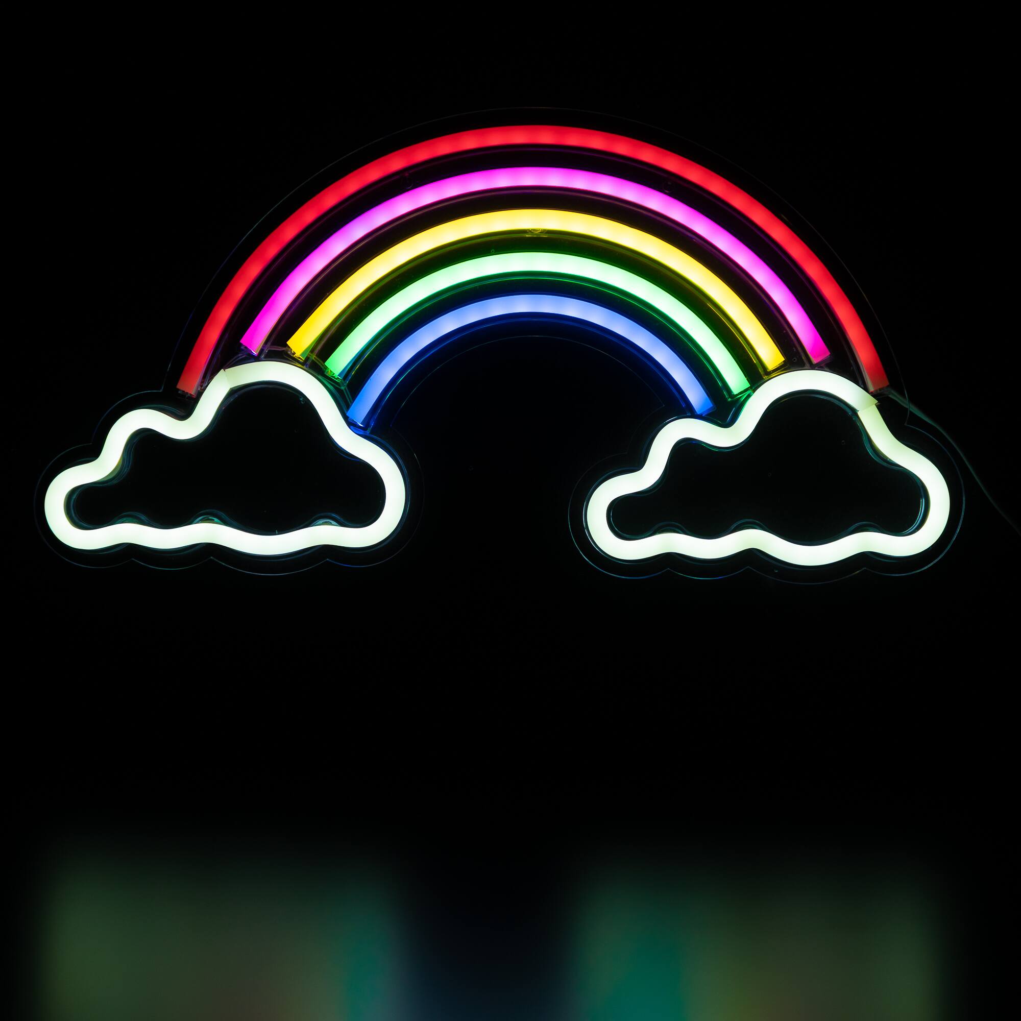 Front. Northlight - LED Rainbow and Clouds Neon Lighted Wall Art - 15.75" - Multi.