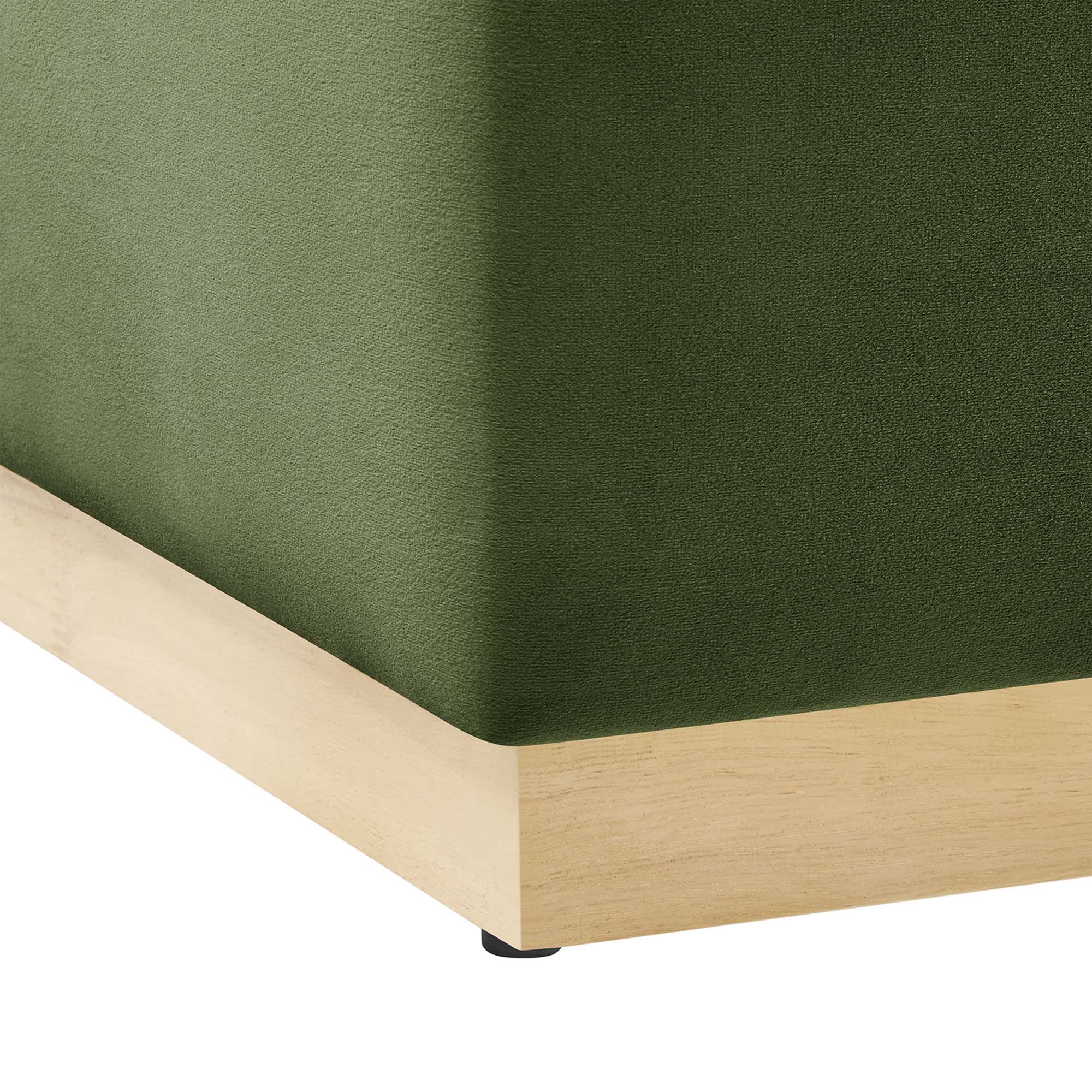 Alt View 5. Modway - Tilden Large 28" Square Performance Velvet Upholstered Ottoman by Modway - Moss Green Natural.