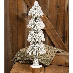 Angle. BreeBe - Lg Flocked Skinny Tree - White, Gree.