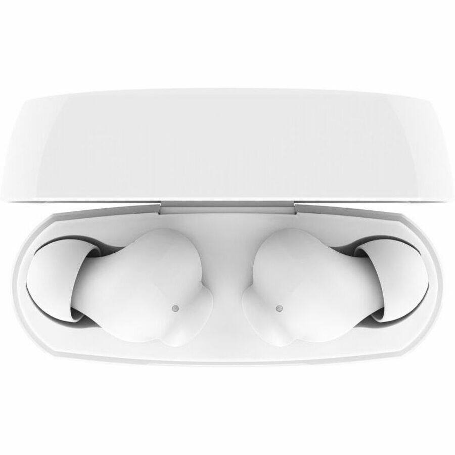 Alt View 1. Belkin - Belkin SoundForm Rhythm True Wireless Earbuds - Stereo - True Wireless - Bluetooth - 30 ft - Earbud - Binaural - In-ear - White.