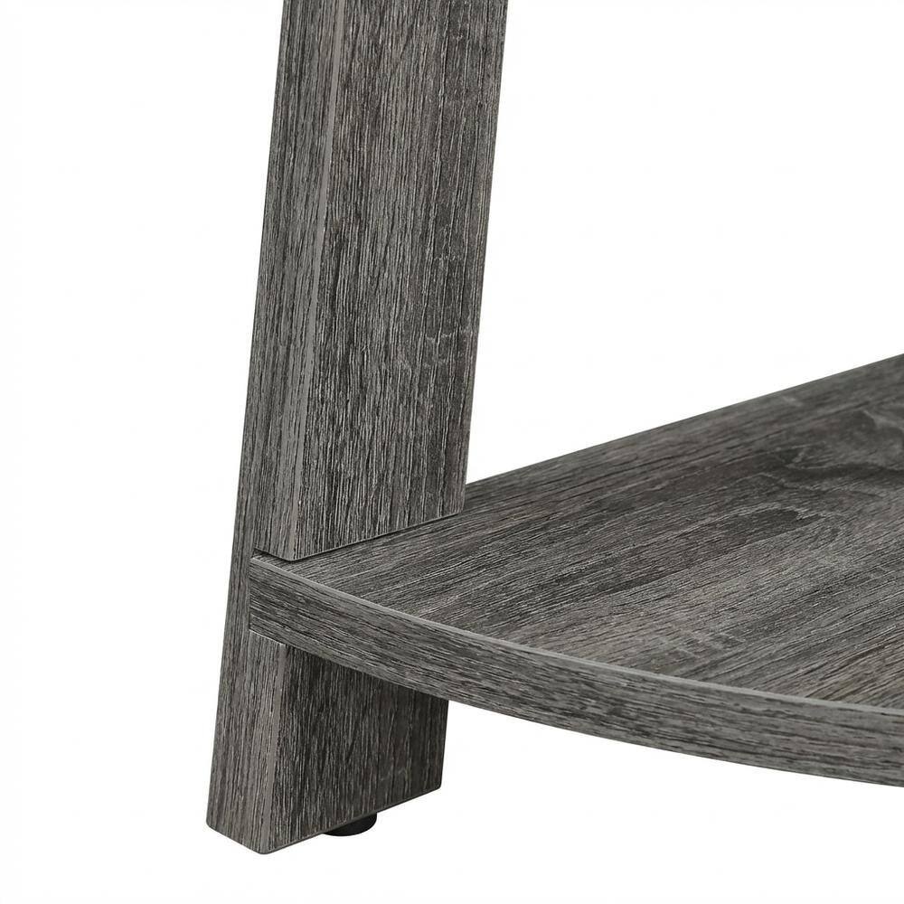 Left. FurniFact - Weathered Gray 5-Tier Corner Bookshelf with Contemporary Design - Weathered Gray.