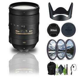 Nikon - AF-S NIKKOR 28-300mm f/3.5-5.6G ED VR Lens (2191) + Filter Kit + Cap Keeper - Bundle - Black