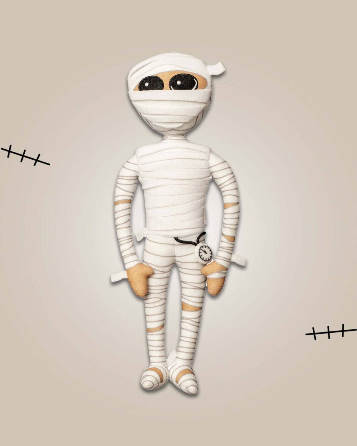 Alt View 3. PopMarket - My Charming Dead - Mummington Plush - Featuring a Glow in the Dark Watch   - COLLECTIBLES - Multicolor.