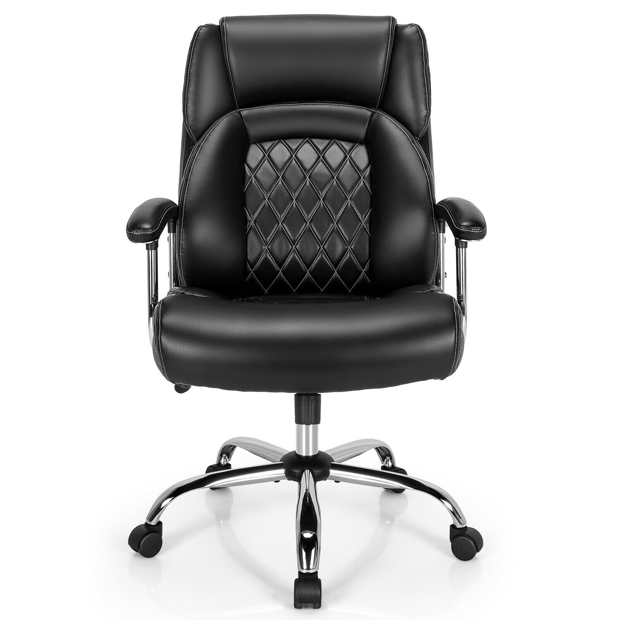 Alt View 9. Gymax - Gymax 500LBS High Back Big & Tall Office Chair Adjustable Leather Task Chair - Black.