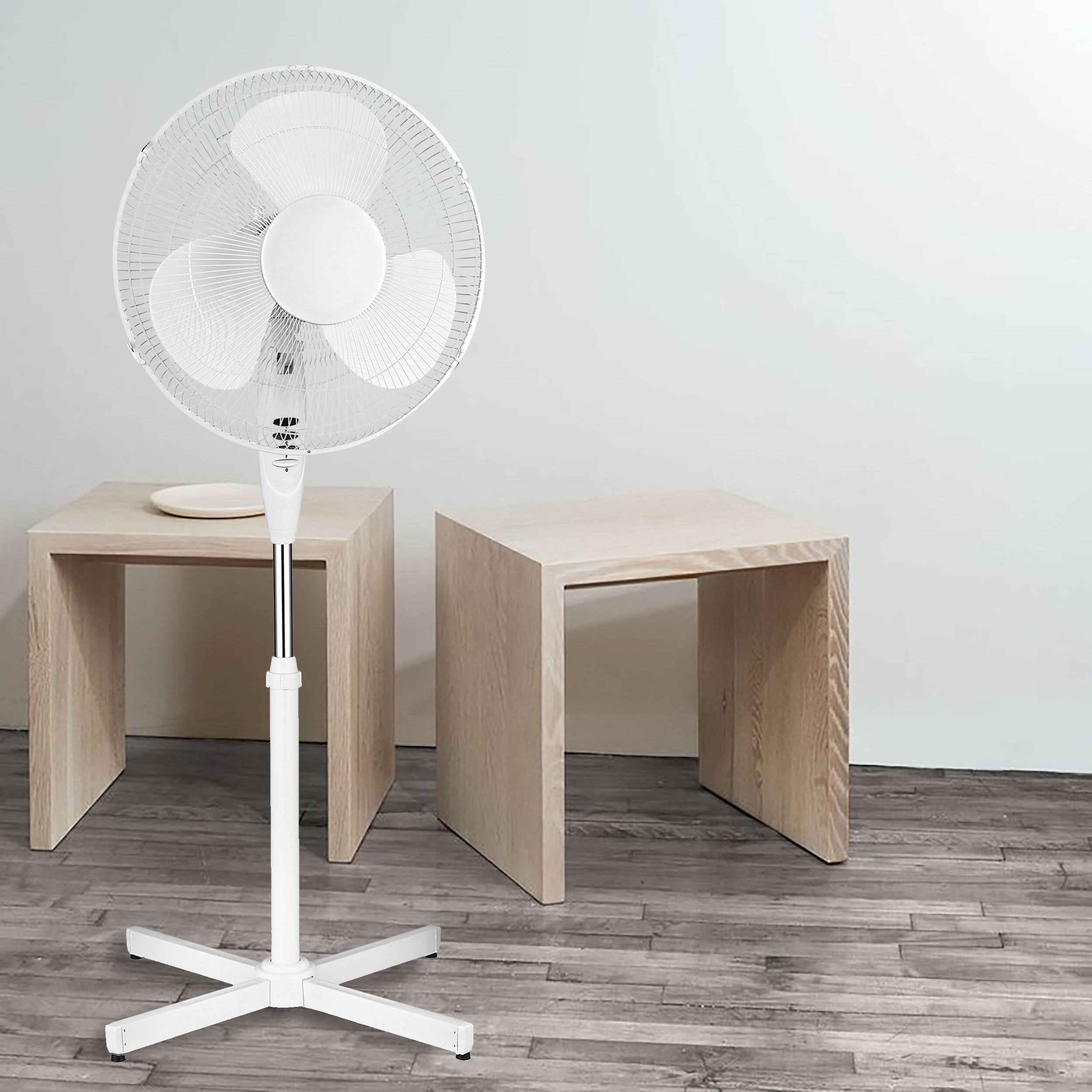 Alt View 2. Optimus - Optimus 16 in. Oscillating Stand Fan in White - White.