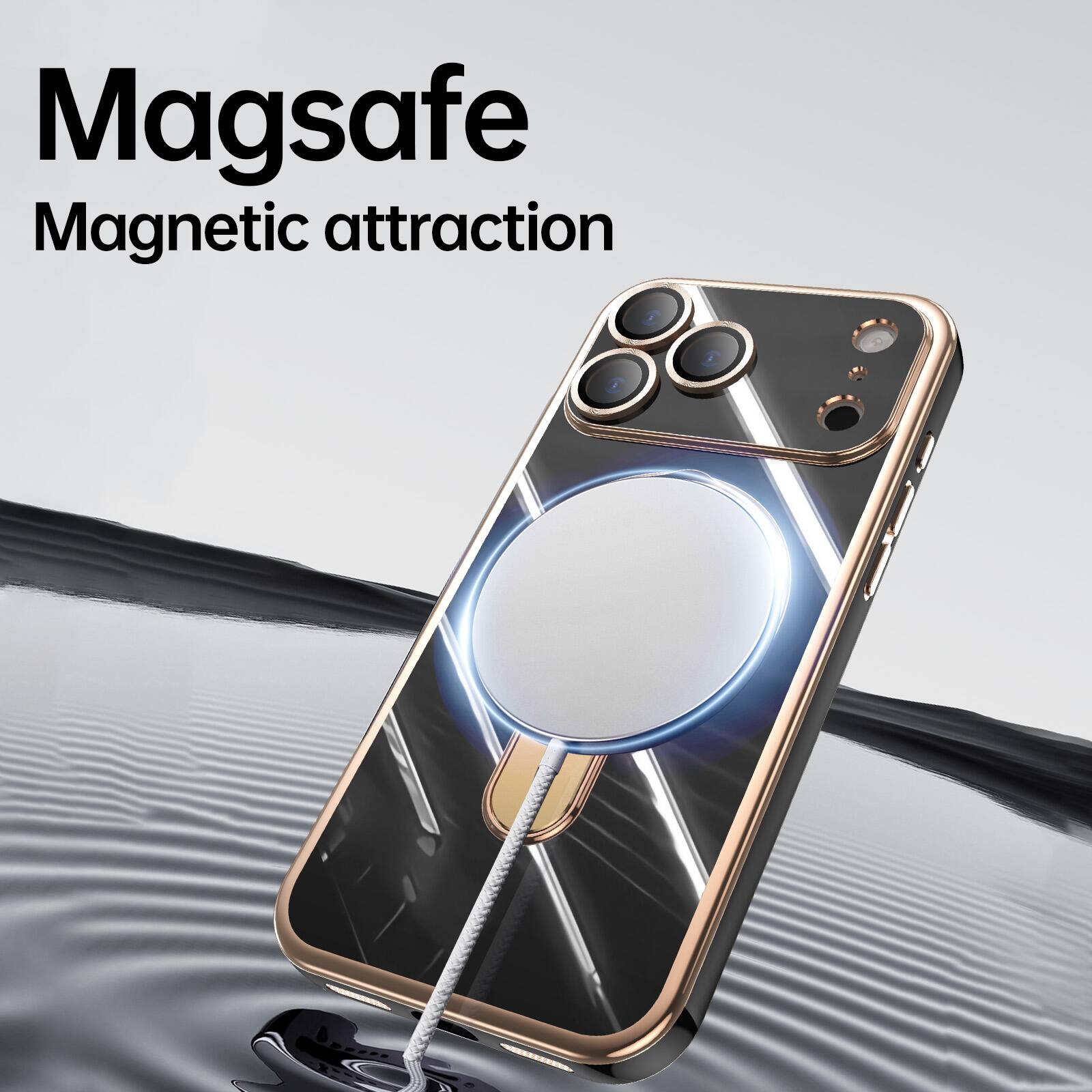 Magsafe  
Magnetic attraction