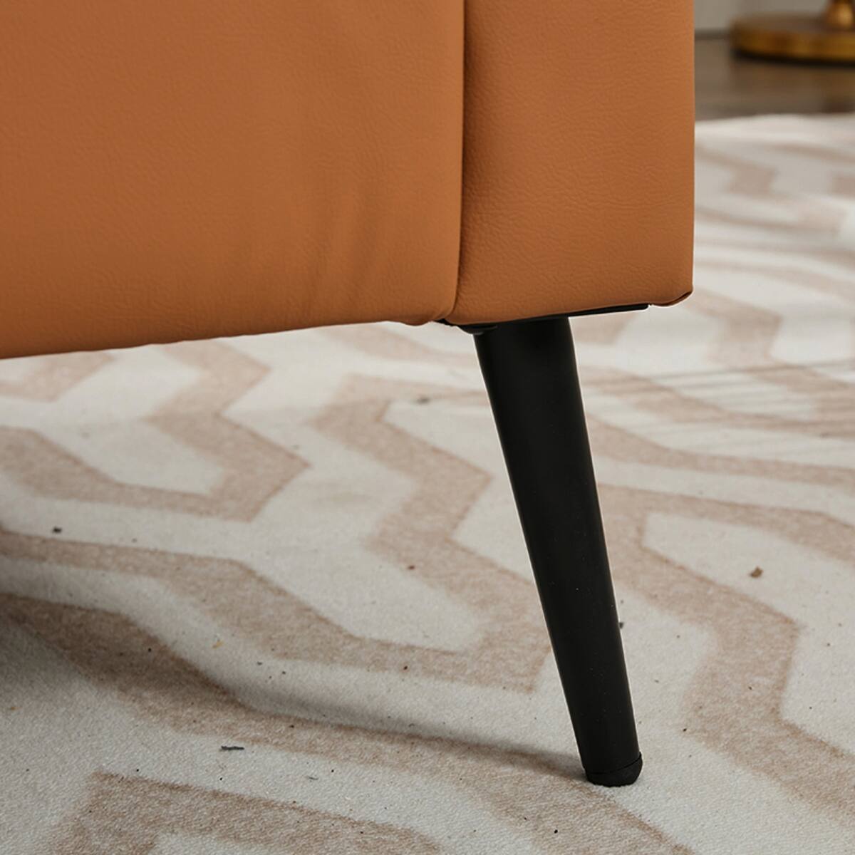 Alt View 3. Ropilly - Ropilly Brown Faux Leather Accent Chair Set, Retro Modern Single Upholstered Armchair for Living Room Bedroom - Brown.