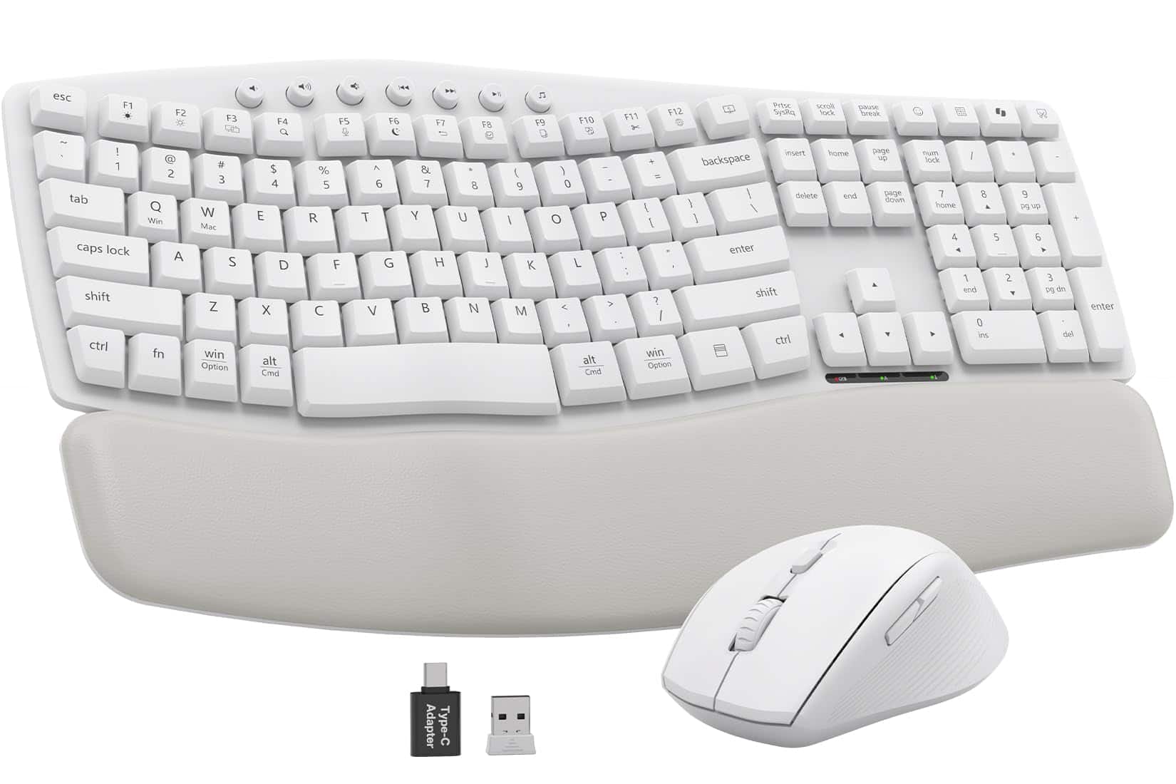 PRIMEPLUS - Wireless Keyboard & Mouse Combo, 30dB Quiet Ergonomic Keys & Palm Rest, Dual-System for Mac/Windows - White price history on PriceWatchPro