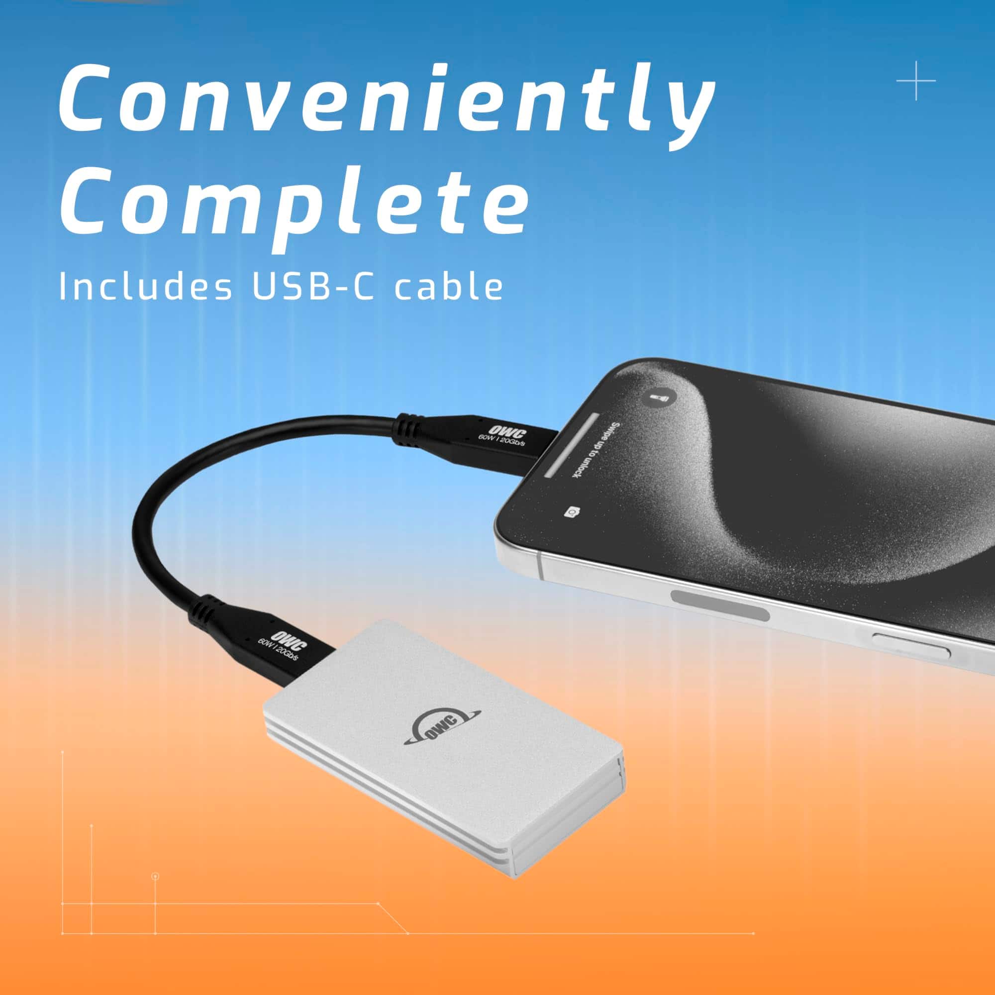 OWC 1TB Envoy Single Ultra Portable Aluminum Bus Powered 10G/s USB