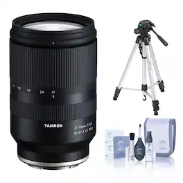 Bundle - Tamron - 17-70mm f/2.8 Di III-A VC RXD Lens, Fujifilm X w/Tripod,Cleaning Kit