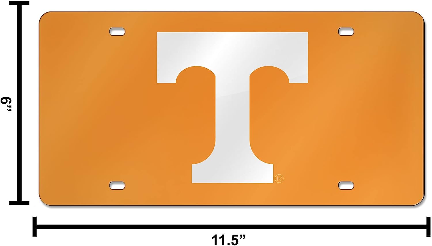 Alt View 4. Rico Industries - Tennessee Volunteers Orange Mirrored Laser Cut License Plate Laser Tag - Multi.